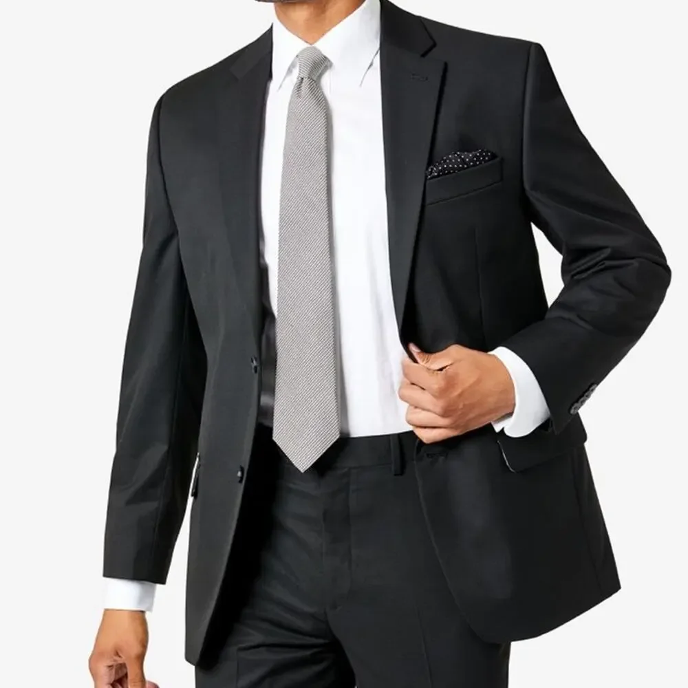 Sean John Black Suit Tux Blazer Jacket Formal Wedding Prom Classic Black Tie